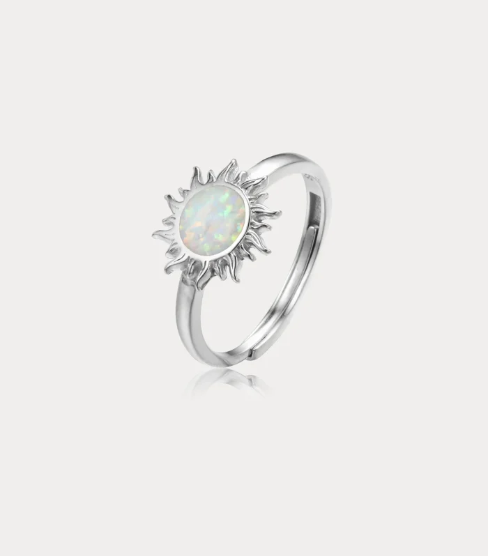 Elegant Sunburst Opal Ring